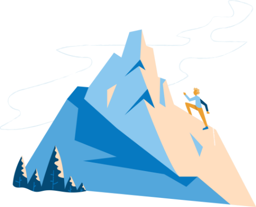 Illustration - mission-climbing the tallest peak.